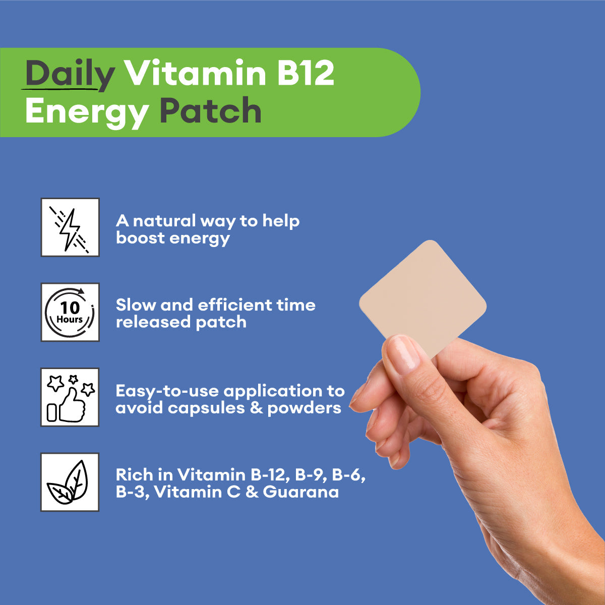Vitamin B12 with Guarana Topical Patch VitaPatch