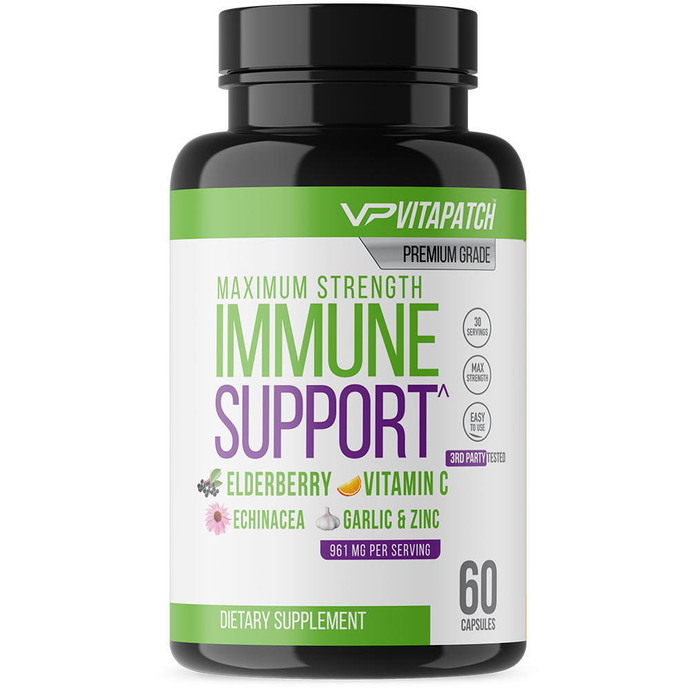 Premium Grade Immune Support Vitamin C Elderberry Echinacea Zinc & Garlic Capsule