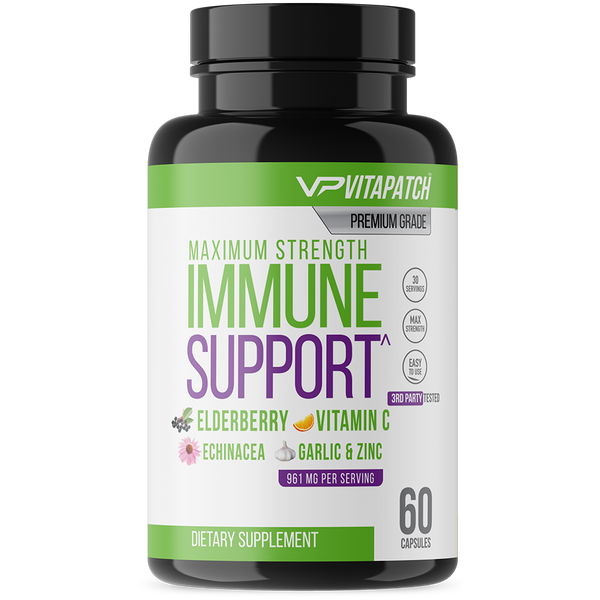 Premium Grade Immune Support Vitamin C Elderberry Echinacea Zinc & Garlic Capsule